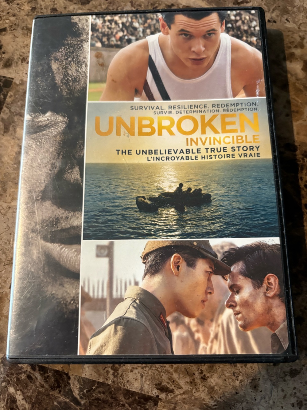Unbroken DVD Movie - Unbelievable True Story (Yellow/Blue Cover)